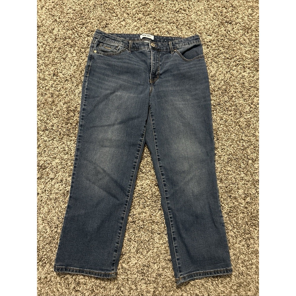 Nine West Womens Chrystie Capri Jeans Denim Blue Size 10 Cropped